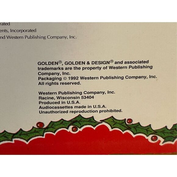 Vtg 1992 golden book and tape the cat that climbed the Christmas tree (8001) - Picture 3 of 3